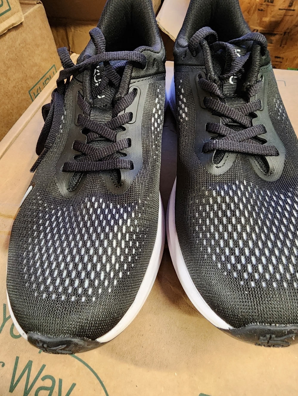 KURU Atom Fusion athletic Sneakers Workout Run Plantar Fasciitis Black White - Picture 3 of 6